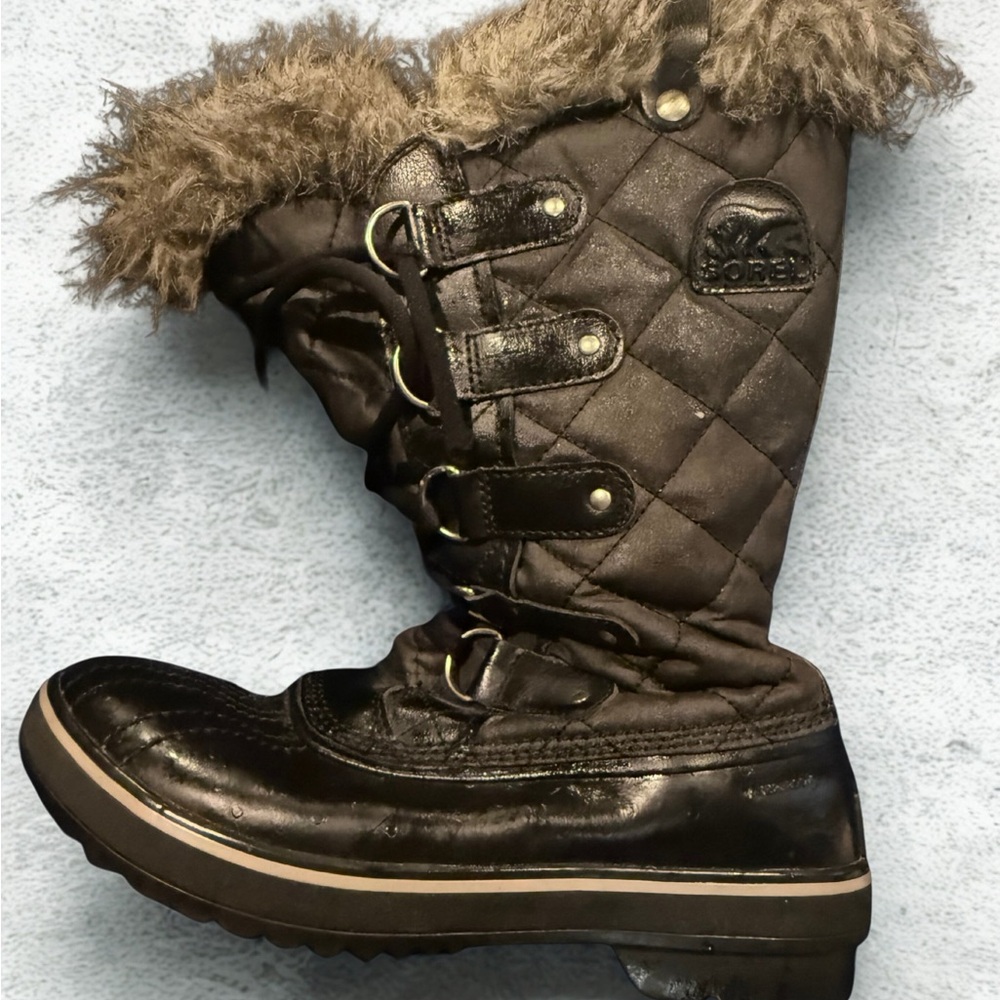 Sorel Charcoal Faux Fur Winter Boots - Picture 3 of 4